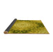 Thickness of Patterned Dark Yellow Green Rug, pat1393yw