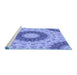 Sideview of Machine Washable Transitional Sky Blue Rug, wshpat1394blu