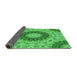 Thickness of Patterned Neon Green Rug, pat1394grn