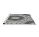 Sideview of Machine Washable Transitional Smokey Gray Rug, wshpat1394gry