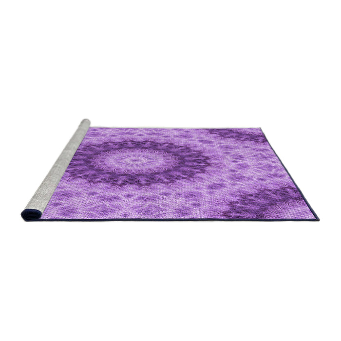 Sideview of Machine Washable Transitional Violet Purple Rug, wshpat1394pur