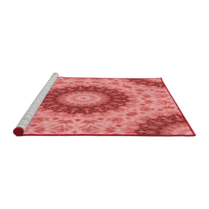 Sideview of Machine Washable Transitional Ruby Red Rug, wshpat1394rd