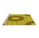 Sideview of Machine Washable Transitional Dark Golden Brown Rug, wshpat1394yw