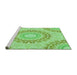 Sideview of Machine Washable Transitional Jade Green Rug, wshpat1395grn