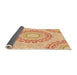 Thickness of Patterned Neon Orange Rug, pat1395org