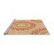 Sideview of Machine Washable Transitional Neon Orange Rug, wshpat1395org