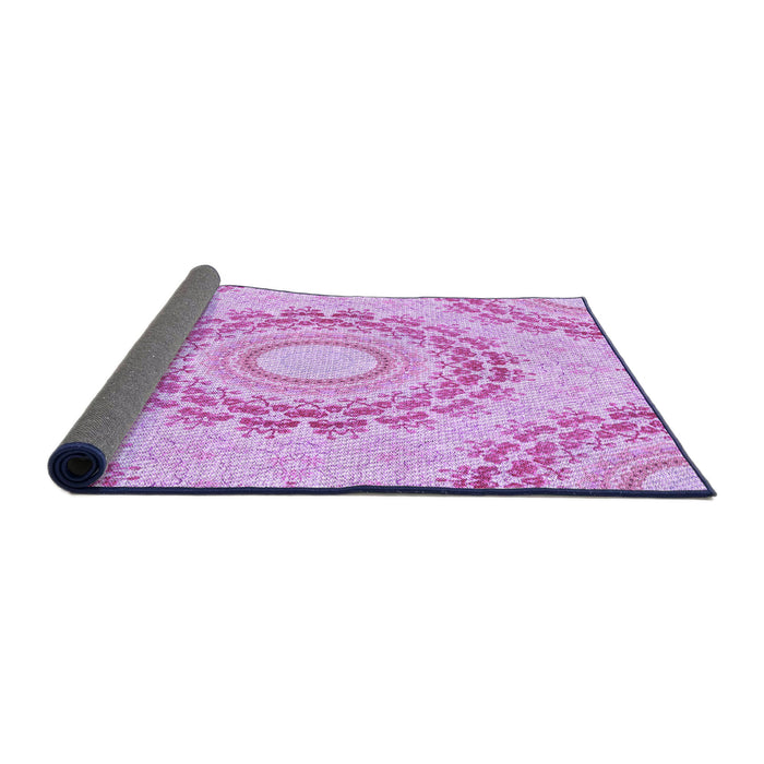 Thickness of Patterned Blossom Pink Rug, pat1395pur