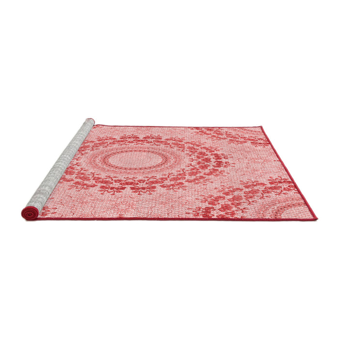 Sideview of Machine Washable Transitional Red Rug, wshpat1395rd