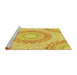 Sideview of Machine Washable Transitional Bold Yellow Rug, wshpat1395yw