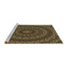 Sideview of Machine Washable Transitional Bakers Brown Rug, wshpat1396brn