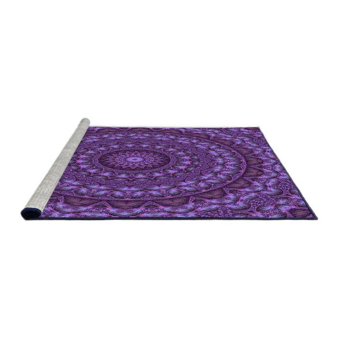 Sideview of Machine Washable Transitional Purple Rug, wshpat1396pur