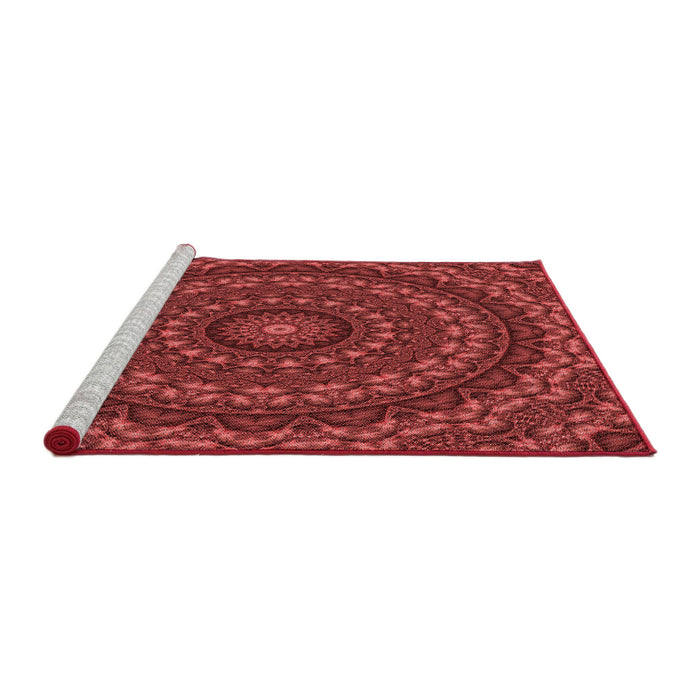 Sideview of Machine Washable Transitional Tomato Red Rug, wshpat1396rd