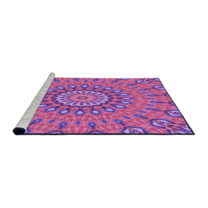 Sideview of Machine Washable Transitional Purple Rug, wshpat1397pur