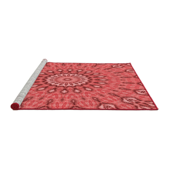 Sideview of Machine Washable Transitional Red Rug, wshpat1397rd