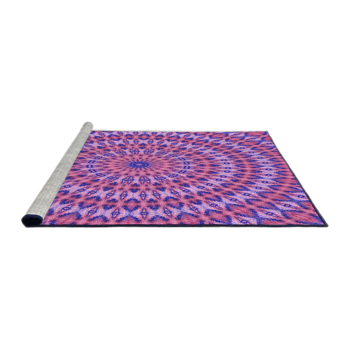 Sideview of Machine Washable Transitional Purple Rug, wshpat1398pur