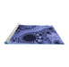 Sideview of Machine Washable Transitional Sky Blue Rug, wshpat1399blu