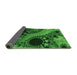 Closeup of Patterned Deep Emerald Green Rug, pat1399grn