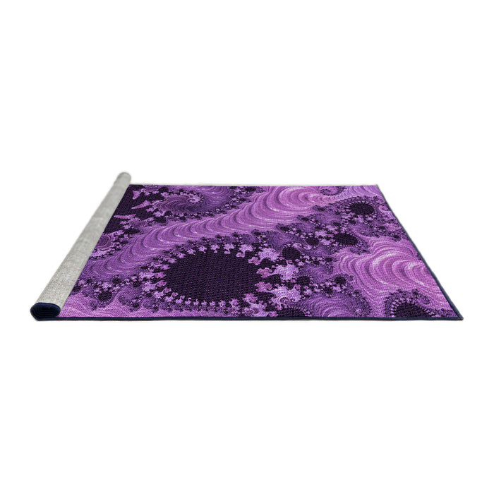 Sideview of Machine Washable Transitional Purple Rug, wshpat1399pur