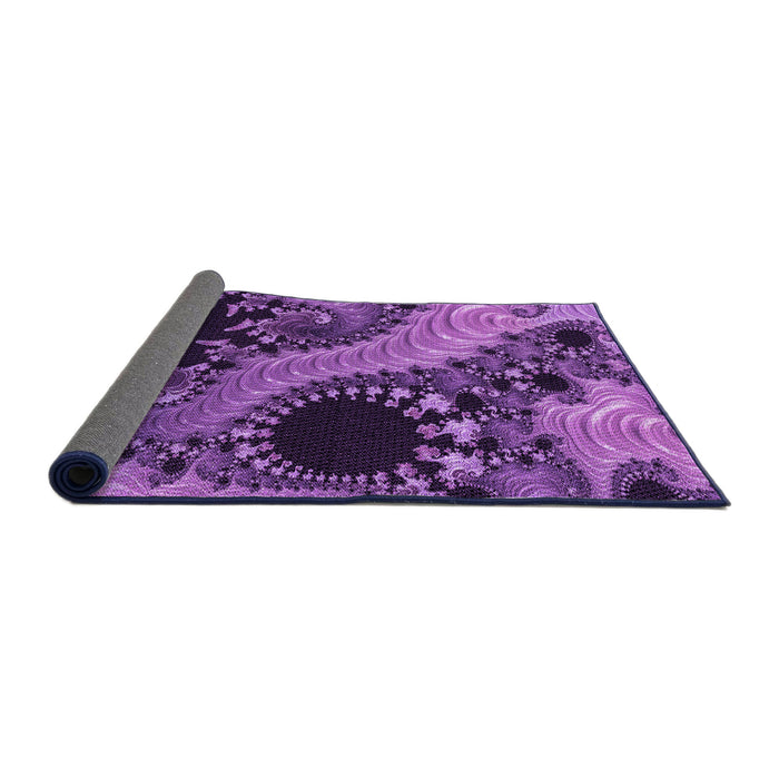 Thickness of Patterned Purple Rug, pat1399pur