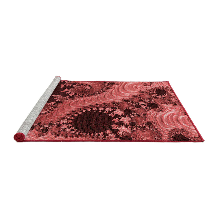 Sideview of Machine Washable Transitional Red Rug, wshpat1399rd