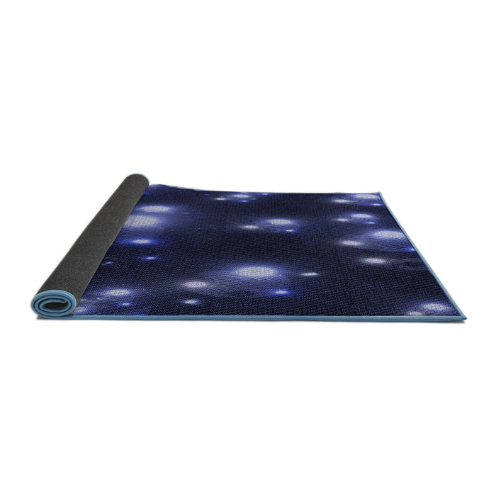 Thickness of Patterned Night Blue Rug, pat14blu