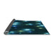 Thickness of Patterned Dark Cyan Green Rug, pat14lblu