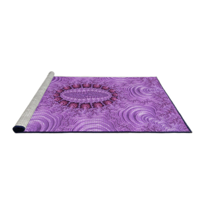 Sideview of Machine Washable Transitional Purple Rug, wshpat1400pur