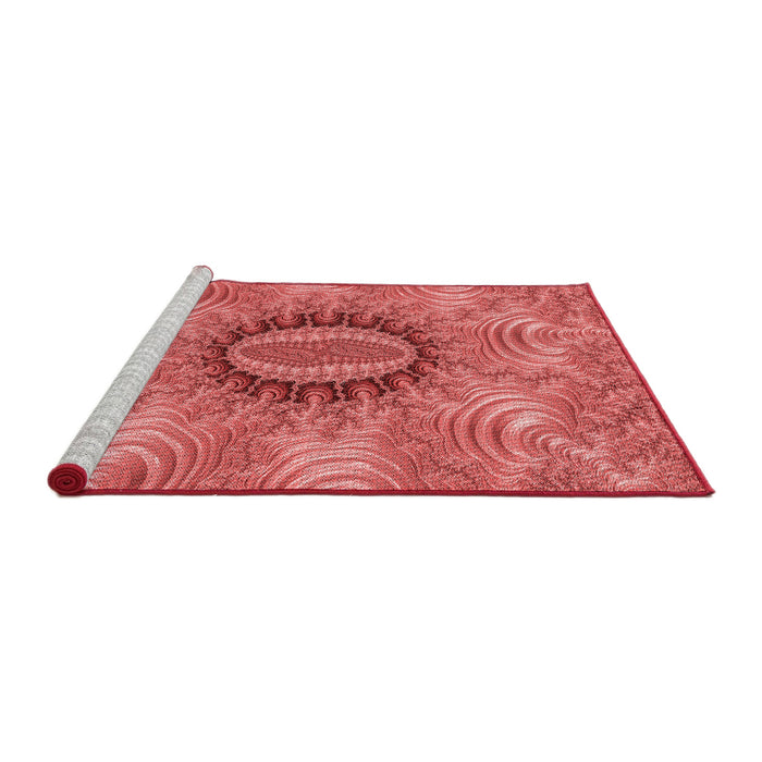 Sideview of Machine Washable Transitional Red Rug, wshpat1400rd