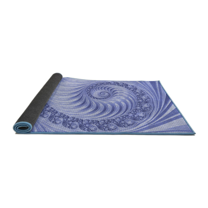 Thickness of Patterned Pastel Blue Rug, pat1401blu