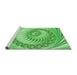 Sideview of Machine Washable Transitional Emerald Green Rug, wshpat1401grn