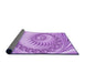 Thickness of Patterned Pastel Purple Pink Rug, pat1401pur