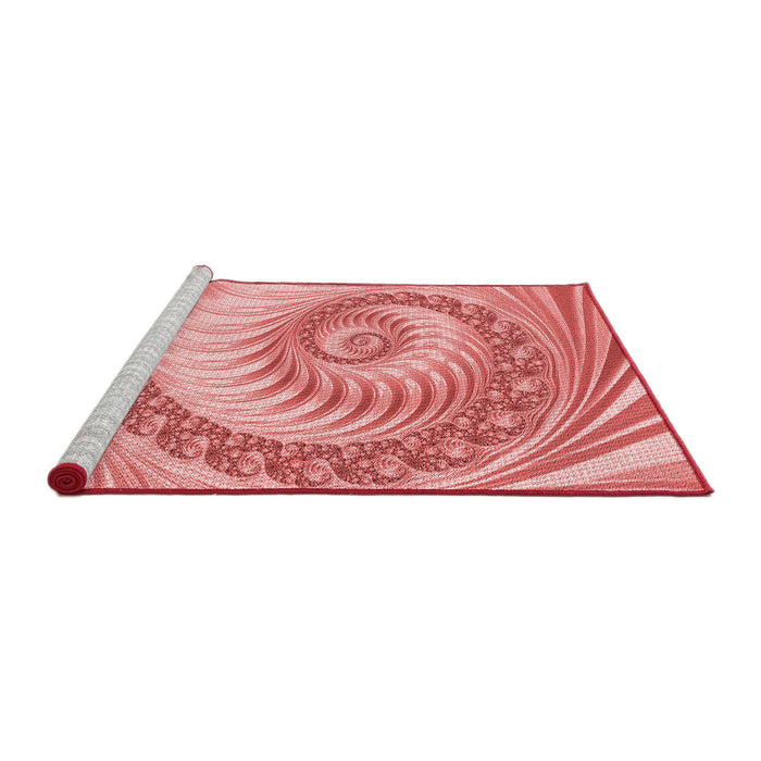 Sideview of Machine Washable Transitional Pastel Pink Rug, wshpat1401rd