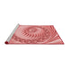 Sideview of Machine Washable Transitional Pastel Pink Rug, wshpat1401rd