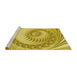 Sideview of Machine Washable Transitional Bold Yellow Rug, wshpat1401yw