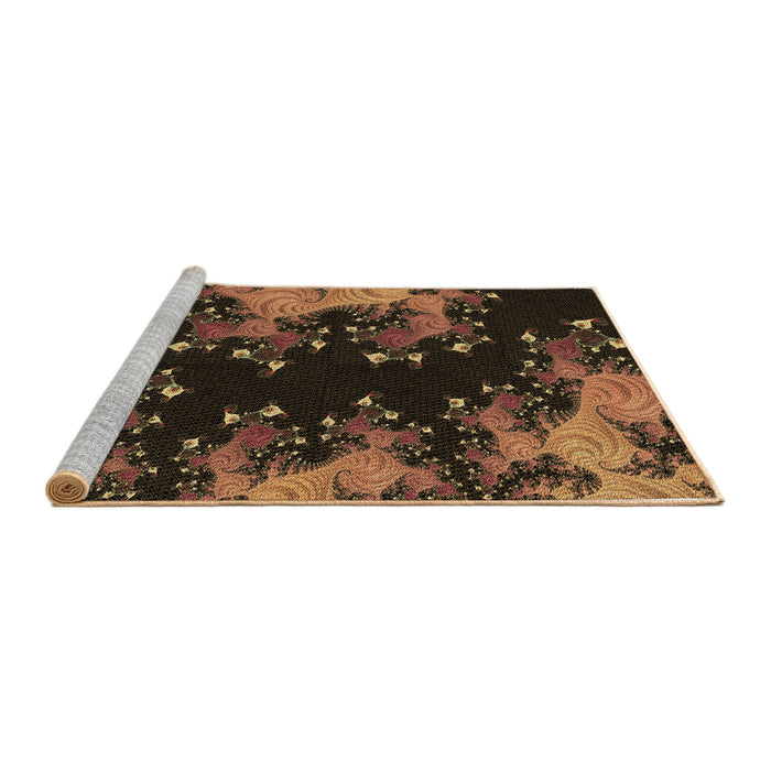 Sideview of Machine Washable Transitional Light Brown Rug, wshpat1402brn