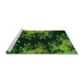 Sideview of Machine Washable Transitional Dark Lime Green Rug, wshpat1402grn