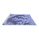 Sideview of Machine Washable Transitional Slate Blue Rug, wshpat1403blu