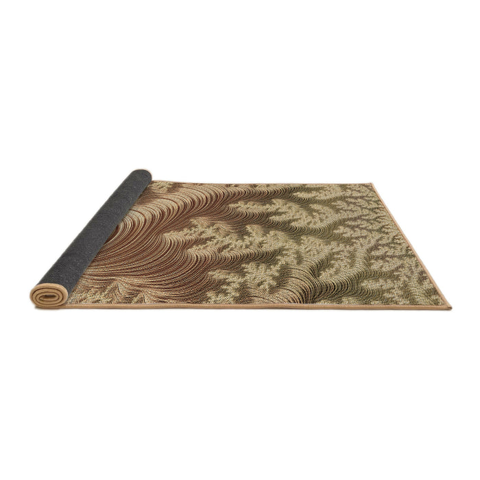 Thickness of Patterned Saddle Brown Rug, pat1403brn