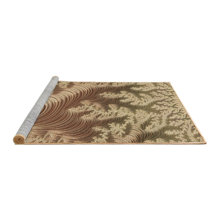 Sideview of Machine Washable Transitional Saddle Brown Rug, wshpat1403brn