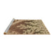 Sideview of Machine Washable Transitional Saddle Brown Rug, wshpat1403brn