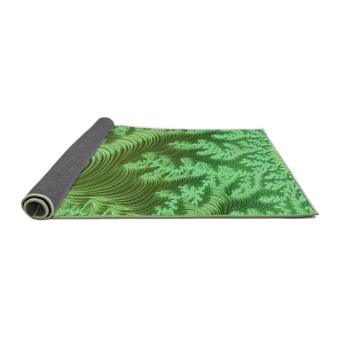Thickness of Patterned Green Rug, pat1403grn