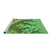 Sideview of Machine Washable Transitional Green Rug, wshpat1403grn