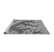 Sideview of Machine Washable Transitional Carbon Gray Rug, wshpat1403gry