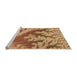 Sideview of Machine Washable Transitional Yellow Orange Rug, wshpat1403org