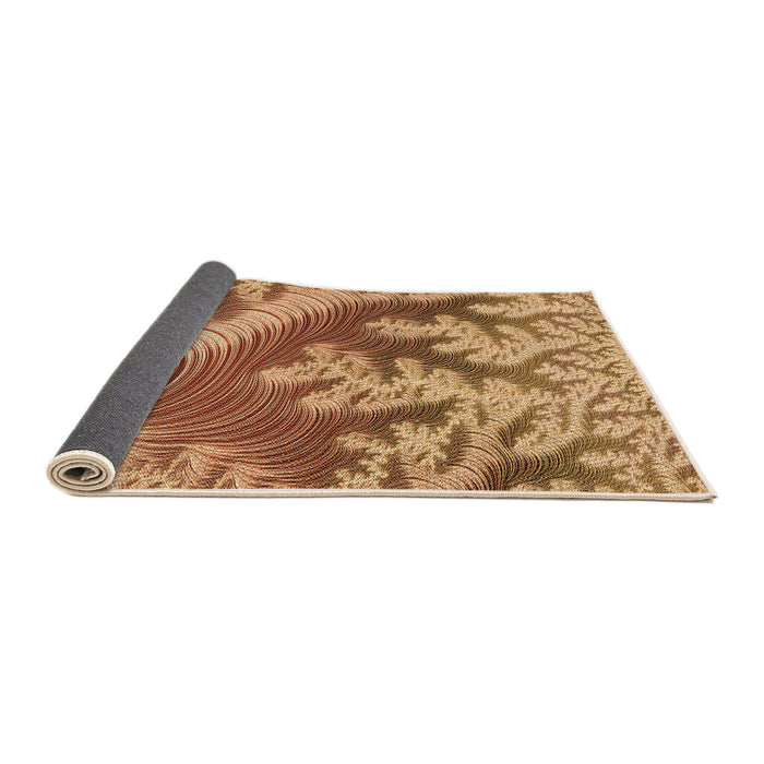 Thickness of Patterned Yellow Orange Rug, pat1403org