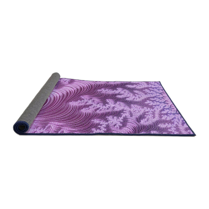 Thickness of Patterned Violet Purple Rug, pat1403pur