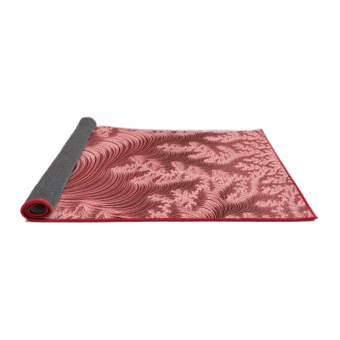 Thickness of Patterned Light Coral Pink Rug, pat1403rd