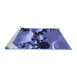 Sideview of Machine Washable Transitional Sky Blue Rug, wshpat1404blu