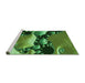 Sideview of Machine Washable Transitional Deep Emerald Green Rug, wshpat1404grn