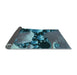 Thickness of Patterned Dark Blue Grey Blue Rug, pat1404lblu